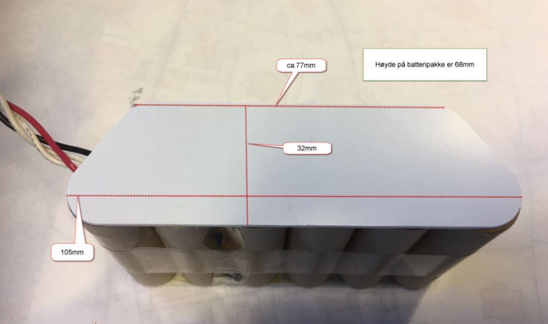 Altitec 13,2V 4,5Ah NIMH batteripakke med ledning HR-4/3FAU