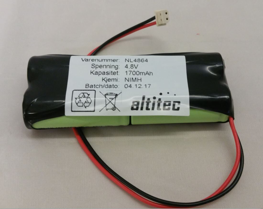 Altitec 4,8V 1,7Ah NIMH Beghelli nødlysbatteri 415354003