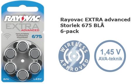 Altitec Rayovac EXTRA Advanced 675 Høreapparatbatteri 1,45V PR 44