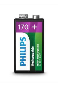 Rechargeable Philips 9V block batteri