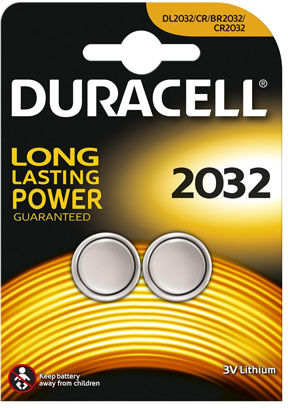 Button cells Duracell BO-DUR-CR2032-2 batteri (3 V, Originalt)