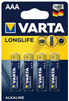 Disposable Varta BO-VARTA-LONGLIFE-AAA-4 batteri (1.5 V, Originalt)