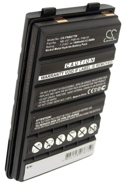Vertex Batteri (1800 mAh 7.2 V, Sort) passende til Batteri til Vertex VX-150