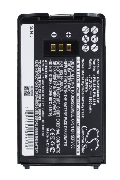 Kenwood Batteri (1800 mAh 7.2 V, Sort) passende til Batteri til Kenwood TH-K4ET