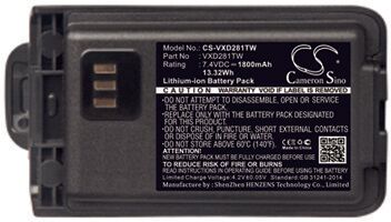 Vertex Batteri (1800 mAh 7.4 V, Sort) passende til Batteri til Vertex VX-D288