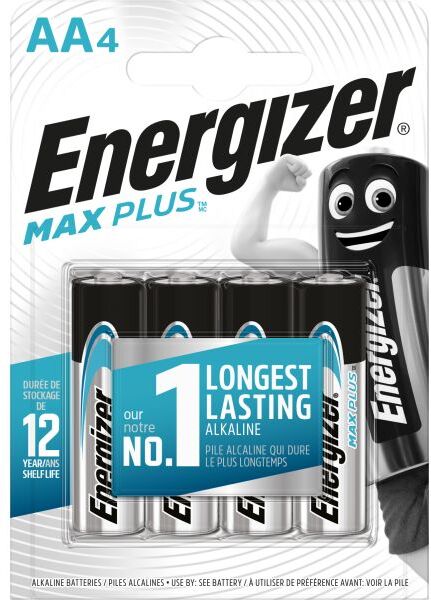 Energizer Max Plus Batteri alkalisk, AA, 1,5 V, 4-pakning