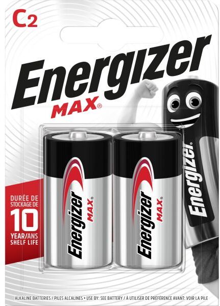 Energizer Max Batteri C, 1,5 V, 2-pakning