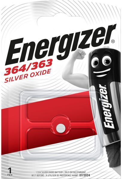 Energizer 364/363 Knappecellebatteri sølvoksid, 1,55 V 6,8 x 2 mm