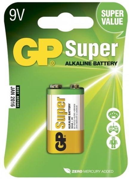 GP Batteries Super Alkaline 1604A-U1/6LF22 Batteri alkalisk, 9 V