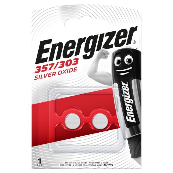 Energizer Silver Oxide 357/303 Knappcellebatteri 1,5 V, 2-pakk