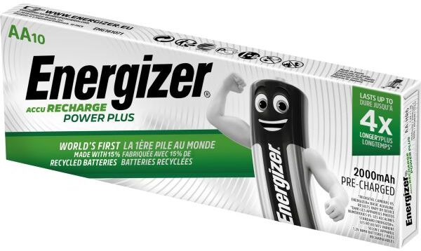 Energizer Power Plus AANH15 10-P Batteri oppladbart, AA, 10-pakning 2000 mAh