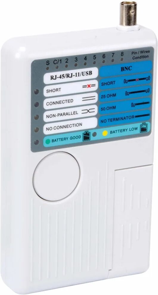 Velleman 5-i-1 USB og nettverkskabeltester hvit VTLAN7