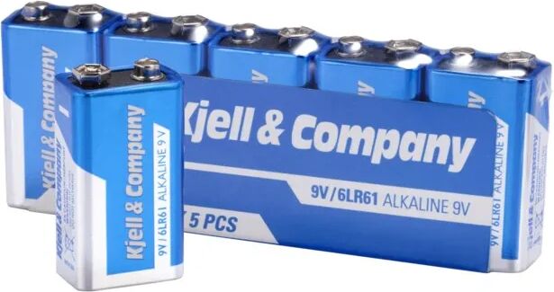 Kjell & Company 9 V-batterier (PP3) 5-pk.