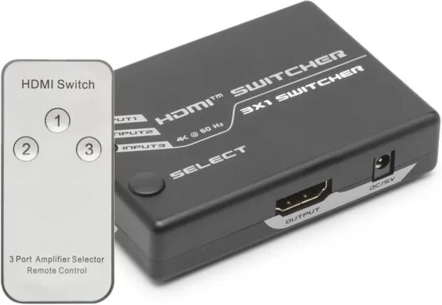 Luxorparts 4K HDMI-switch med fjernkontroll 3-veis