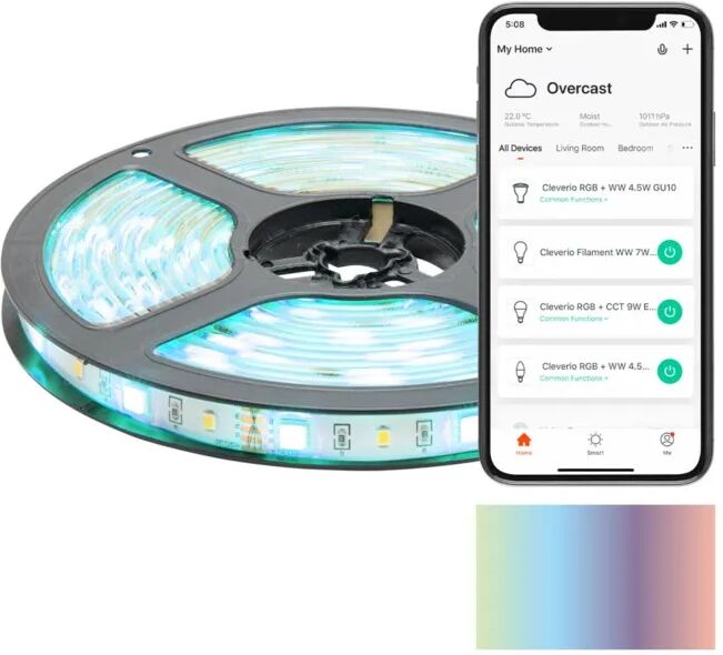 Cleverio Smart LED-list RGB og hvit 5 m