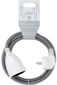 Andersson Extension cord textile black/white, 1.5m