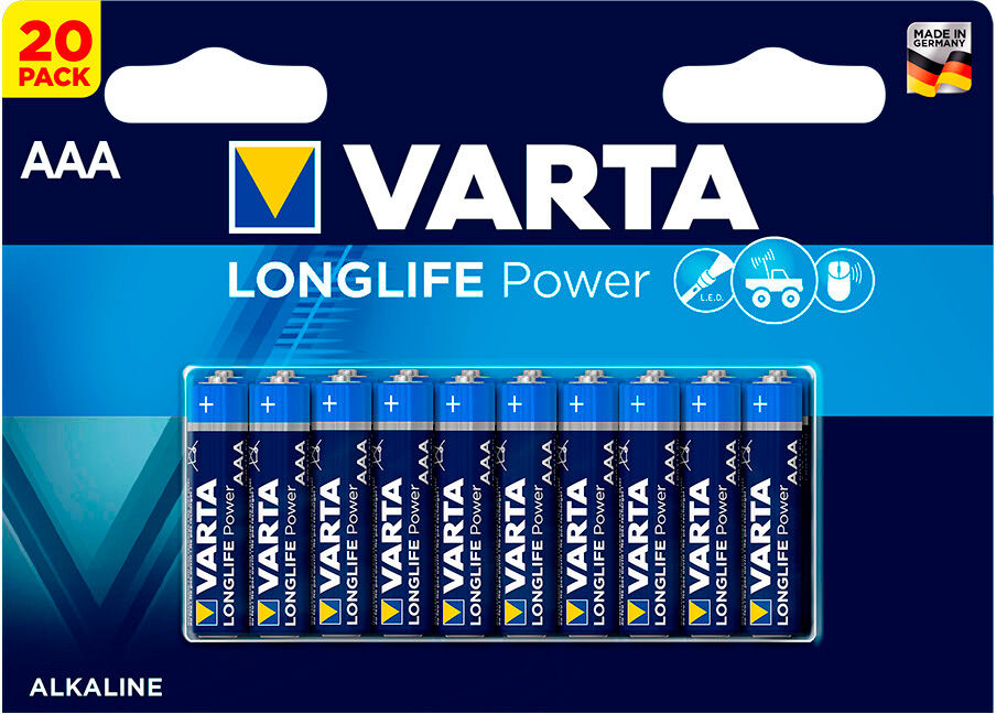 Varta Pilha Varta de Longa Duração AAA Lr03 Pack 20uni