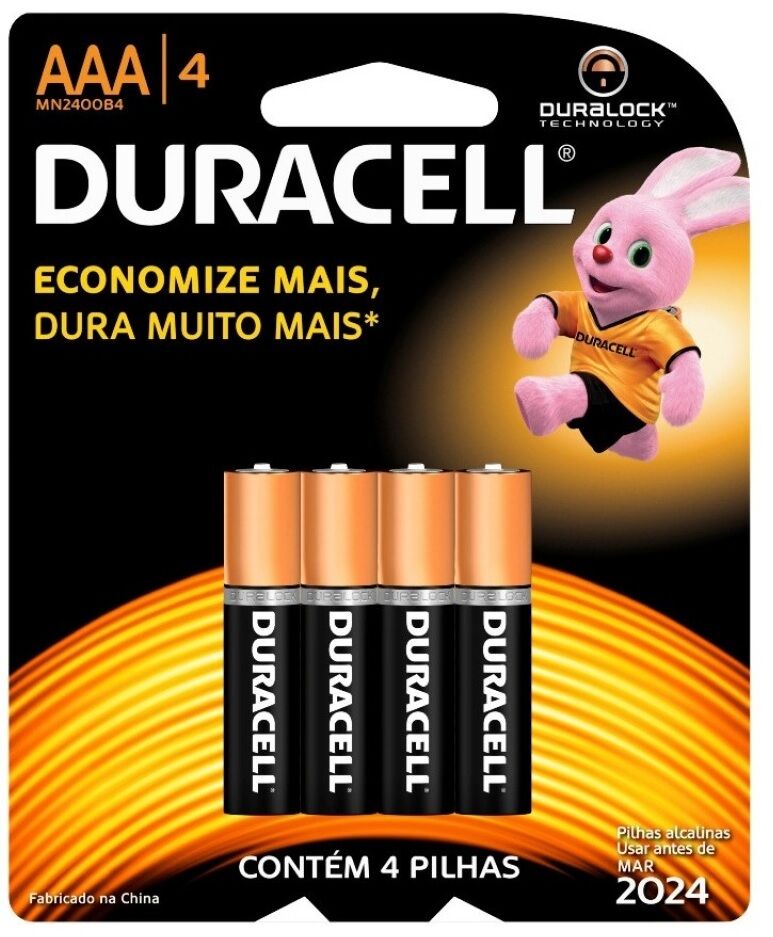 Duracell Blister 4 Pilhas Alcalinas 1,5v Lr03 Aaa - Duracell