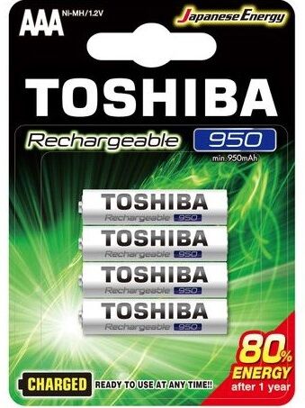 Toshiba Blister 4 Pilhas Recarregáveis 1,2v Aaa Ni-mh 950mah - Toshiba