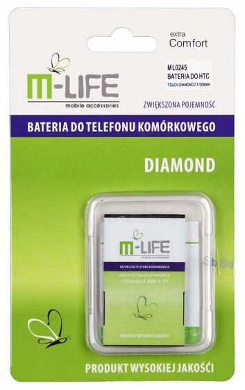 M-life Bateria P/ Pda Htc Diamond 2 (topa160) 1700mah Li-ion 3,7v