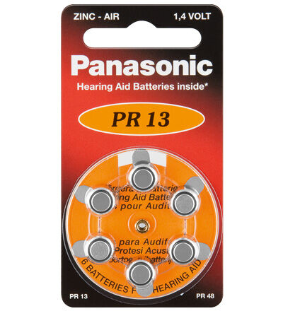 Panasonic Pack 6x Pilhas P/ Aparelhos Auditivos - Pr13/pr48/aza13 - Panasonic