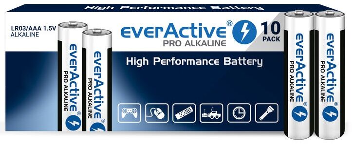 Everactive Pack 10x Pilhas Alcalinas 1,5v Lr03 Aaa - Everactive Pro Alkaline