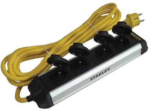 Stanley Extensão Quadrupla Ip44 C/ Tampas Protecção (1,5 Mts) - Stanley