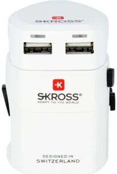 Skross Adaptador de Viagem EVO USB (Universal - 2100 mA - Branco)