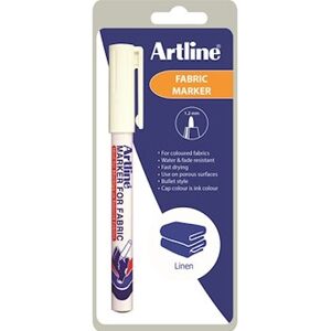 Textilpenna Artline EKC-1 Fabric vit 1-blister 12st