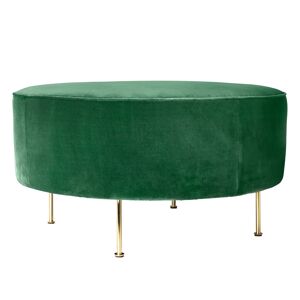 Gubi - Modern Line Pouffe, Ø80, Tyg: Kat. 3 - Gubi Velvet (Velutto) - G075/312, Underrede: Svart - Gul - Sittpuffar