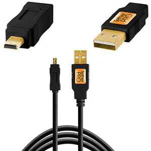 Tether Tools TetherPro USB 2.0 A till mini-B, svart (OBS! 8-pinnars mini-B-kontakt)