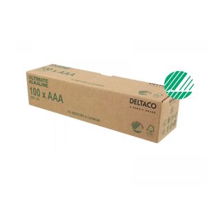 Deltaco Ultimate Alkaline Aaa-Batteri, Svanenmärkt, 100-Pack (Bulk)