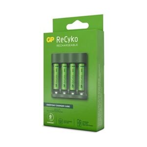 GP ReCyko Everyday-batteriladdare B421 (USB), inkl. 4 stk. AAA 850mAh NiMH-batterier