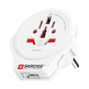SKROSS World to Europe adapter with integrated USB