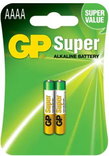 GP Batteri GP Super Alkaline AAAA 25A/LR61 2st/fp