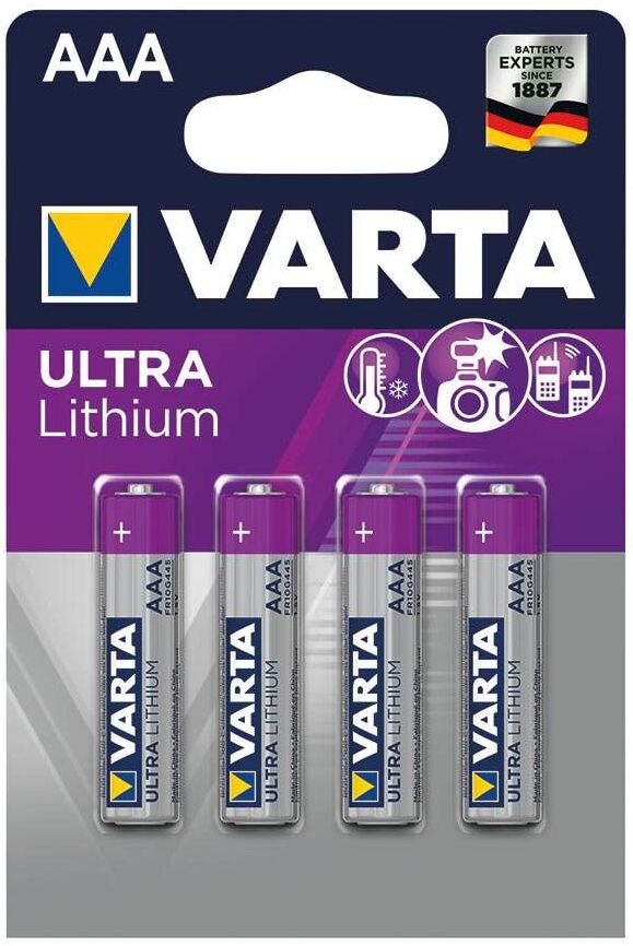 Varta Batteri Aaa Litium 4st/frp