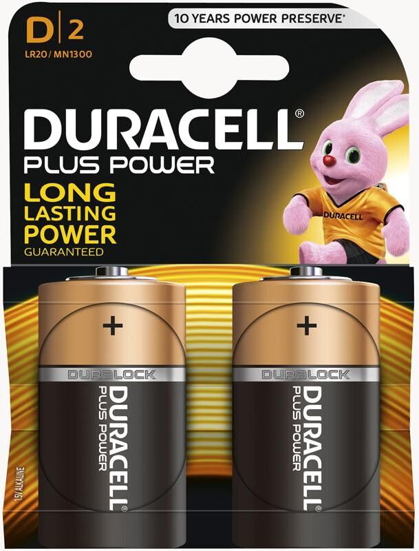 Duracell Plus Power D 2 st Batterier