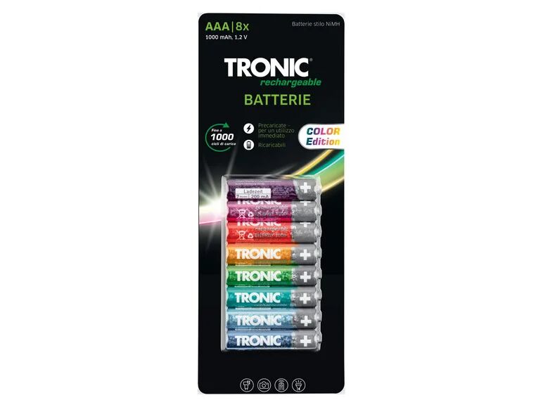 TRONIC® Nabíjacie nikel-metal-hydridné batérie, 8 kusov (AAA)