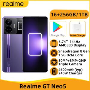 realme GT Neo 5 NFC 16GB 256GB Snapdragon 8+ Gen 1 6.74'' 144Hz AMOLED Screen 50MP Triple Camera 4600mAh Battery 240W Charger