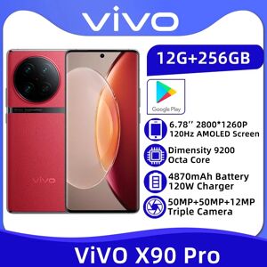 VIVO X90 Pro 5G NFC Dimensity 9200 Octa Core 6.78'' 120Hz AMOLED Screen 50MP Triple Camera 4870mAh Battery 120W  Charger