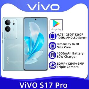 VIVO S17 Pro 5G NFC Dimensity 8200 Octa Core 6.78'' 120Hz AMOLED Display 50MP Triple Camera 4600mAh Battery 80W Charger
