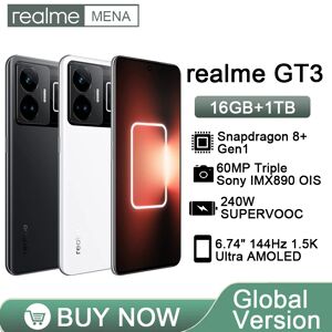 Realme GT3 Snapdragon 8 Gen 1 5G Global Version IMX890 Camera 240W SUPERVOOC Charge 144Hz 1.5K 6.74" AMOLED Display 16GB+1TB
