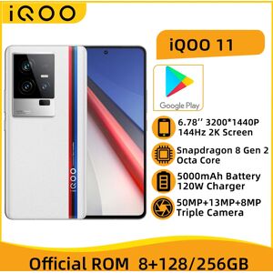 iQOO 11 5G Snapdragon 8 Gen 2 6.78'' 144HZ 2K AMOLED Screen 50MP Triple Camera 5000mAh Battery 120W Super Charger NFC