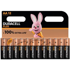 Duracell Plus AA Battery Alkaline 100% Extra Life Pack of 12