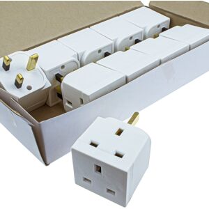 kenable [10 Pack] 2 Way Block Socket Adapter Power Splitter for UK 13A Mains Plu