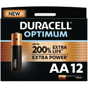 Duracell NEW Optimum AA Alkaline Batteries [Pack of 12] 1.5 V LR6 MX1500