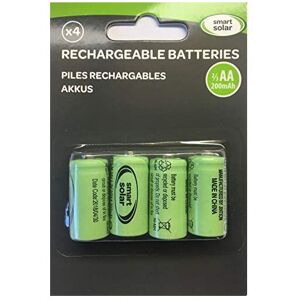 Set of 4-Smart Solar Rechargeable Batteries-2/3 AA