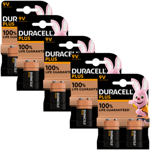 Duracell Plus 9V PP3 6LR61 Batteries Bulk   10 Pack