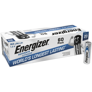 Energizer Ultimate Lithium AA LR6 L91 Batteries   60 Pack