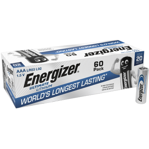 Energizer Ultimate Lithium AAA LR03 L92 Batteries   60 Pack